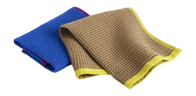 Vaatdoek HAY Canteen Blue Fuchsia And Beige Yellow (Set van 2)
