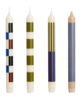 Bougie HAY Pattern Off-White Army And Blue (Lot de 4)