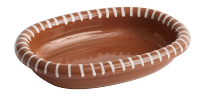 Schaal HAY Barro Oval Natural With Stripes Small 27,5 x 20 cm