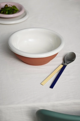 Barro Salad Bowl off-white_MVS Serving Spoon set of 2 dark blue and yellow