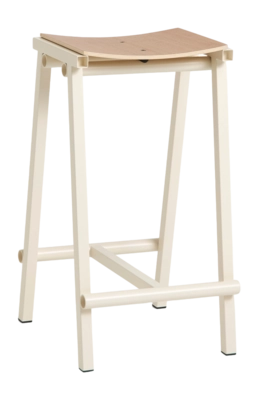 Barstoel HAY Taburete 8 Bar Stool Low Eggshell Powder Coated Base H65