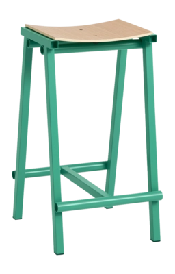 Bar Stool HAY Taburete 8 Bar Stool Low Soft Jade Powder Coated Base H65