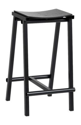 Barstoel HAY Taburete 8 Bar Stool Low Black Powder Coated Base H65
