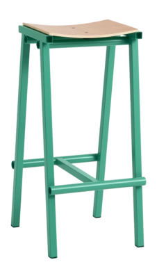 Barstoel HAY Taburete 8 Bar Stool High Soft Jade Powder Coated Base H75