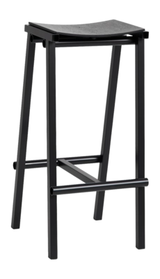 Barstoel HAY Taburete 8 Bar Stool High Black Powder Coated Base H75