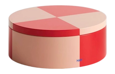 Tin Container HAY Round Red / Soft Pink