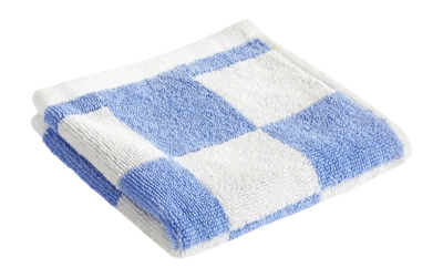Washandje HAY Check Organic Sky Blue