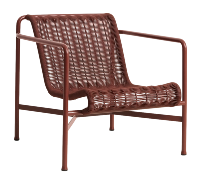 Tuinstoel HAY Palissade Cord Lounge Chair Low Iron Red Powder Coated Steel