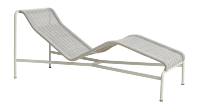 Ligbed HAY Palissade Cord Chaise Longue Sky Grey Powder Coated Steel
