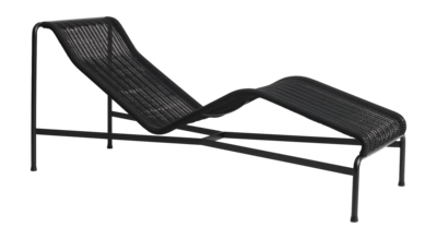 Ligbed HAY Palissade Cord Chaise Longue Anthracite Powder Coated Steel