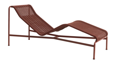 Ligbed HAY Palissade Cord Chaise Longue Iron Red Powder Coated Steel