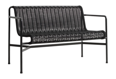 Tuinbank HAY Palissade Cord Dining Bench W. Armrest Anthracite Powder Coated Steel