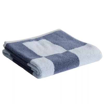 Handtuch HAY Check Organic Steel Blue (50 x 90 cm)