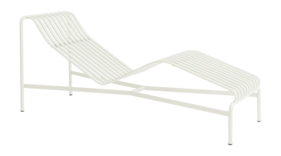 Ligbed HAY Palissade Chaise Longue Cream White Powder Coated Steel