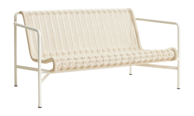 Tuinbank HAY Palissade Cord Lounge Sofa Cream White Powder Coated Steel