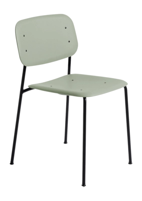 Stoel HAY Soft Edge40 Black Powder Coated Steel 4 Leg Base Standard Glider Dusty Green
