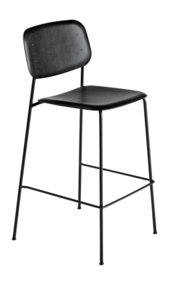 Stoel HAY Soft Edge90 Black Powder Coated Steel 4 Leg Base H75 Standard Glider Black