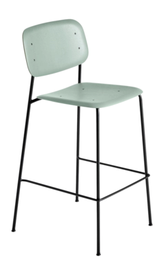 Stoel HAY Soft Edge90 Black Powder Coated Steel 4 Leg Base H75 Standard Glider Dusty Green