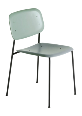 Stoel HAY Soft Edge45 Black Powder Coated Steel 4 Leg Base Standard Glider Dusty Green