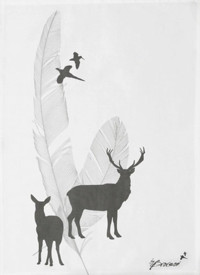 Theedoek By Brorson Game and Feathers