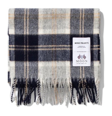 Scarf Norse Projects Men Norse Moon Merino Lambswool Checked Navy