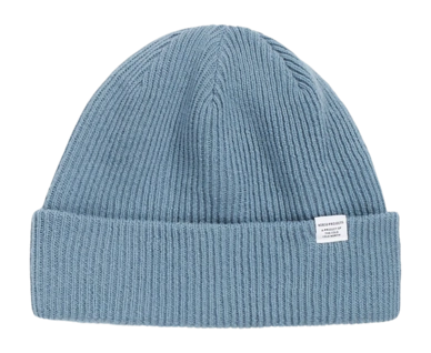 Beanie Norse Projects Merino Lambswool Herren Light Stone Blue