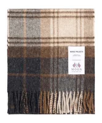 Écharpe Norse Projects Men Norse Moon Merinos Lambswool Checked Taupe