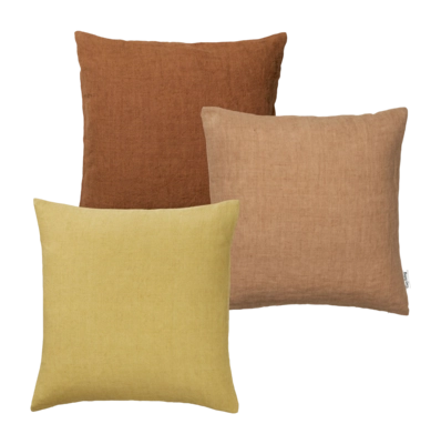 Sierkussenhoes Cozy Cushions Ochre 50 x 50 cm Set van 3