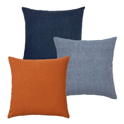 Sierkussenhoes Cozy Cushions Blue/Orange 50 x 50 cm Set van 3