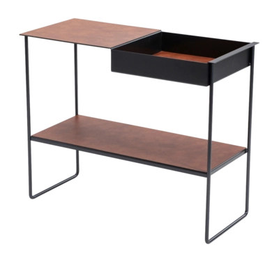 Tisch Lind DNA Konsole Tisch Aufbewahrung - 2 Ablagen Bull Cognac / Black