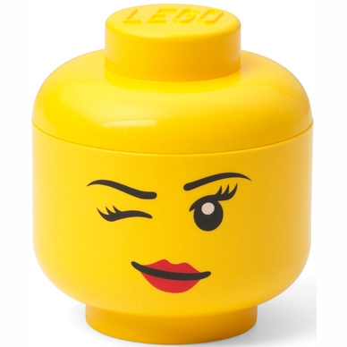 Storage Container Lego Head Winky Mini Yellow