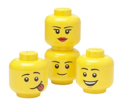 Opbergbox Lego Storage Head Mini Set Bright Yellow (4-Delig)