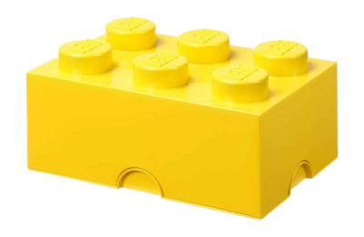 Storage Container Lego Brick 6 Bright Yellow
