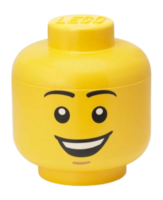 Opbergbox Lego Storage Head Large Happy Boy Bright Yellow