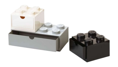 Storage Container Lego Desk Drawer Set White Stone Gray Black