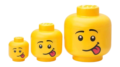 Opbergbox Lego Storage Head Collection Silly Bright Yellow (3-Delig)