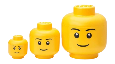 Aufbewahrungsbox Lego Storage Head Collection Boy Bright Yellow (3-teilig)