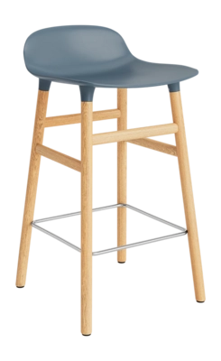 Barstoel Normann Copenhagen Form Barstool 65 cm Oak Blue