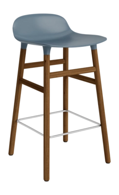 Barstoel Normann Copenhagen Form Barstool 65 cm Walnut Blue