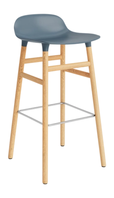 Barstoel Normann Copenhagen Form Barstool 75 cm Oak Blue