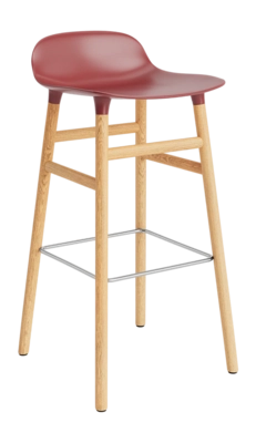 Barstoel Normann Copenhagen Form Barstool 75 cm Oak Red