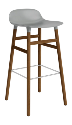 Barstoel Normann Copenhagen Form Barstool 75 cm Walnut Grey