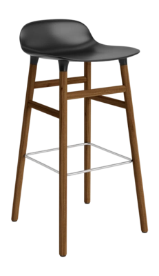 Barstuhl Normann Copenhagen Form Bar Chair 75 cm Black / Walnut