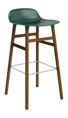 Barstoel Normann Copenhagen Form Barstool 75 cm Walnut Green