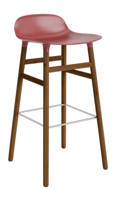 Barstoel Normann Copenhagen Form Barstool 75 cm Walnut Red