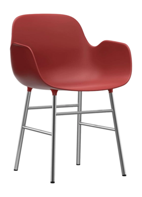 Stoel Normann Copenhagen Form Armchair Chrome Red