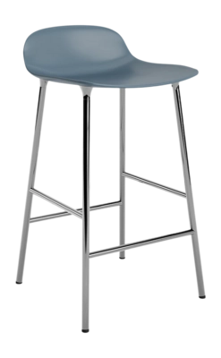 Barstoel Normann Copenhagen Form Barstool 65 cm Chrome Blue