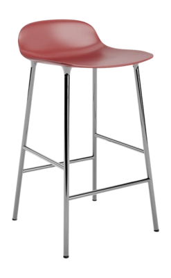 Barstuhl Normann Copenhagen Form Bar Chair 65 cm Red / Chrome