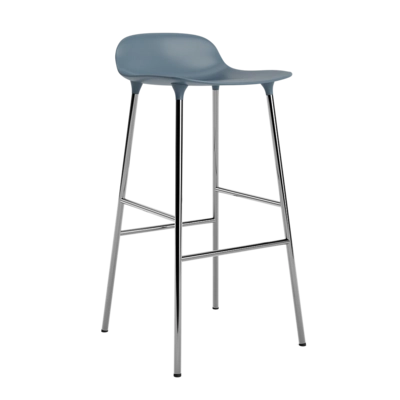 Barstoel Normann Copenhagen Form Barstool 75 cm Chrome Blue