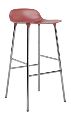 Barstoel Normann Copenhagen Form Barstool 75 cm Chrome Red